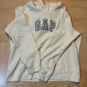 Vintage Gap Logo Pullover Hoodie Cream White